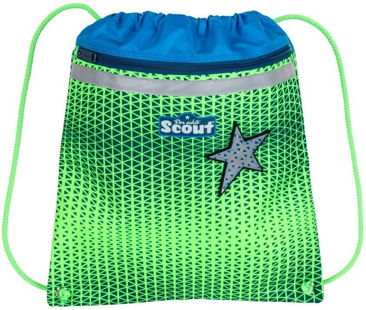 Scout Genius Neon Safety Schulranzenset Set 4-teilig Green Gecko