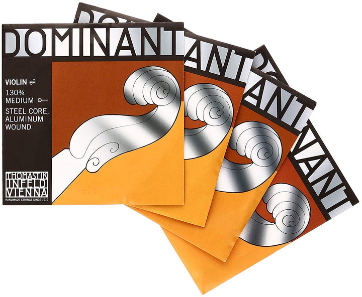 Dominant 1353/4 Violin Set 44259 Medium E Kohlenstoffstahl mit Aluminiumdraht , Einzelbett, Einzelbe
