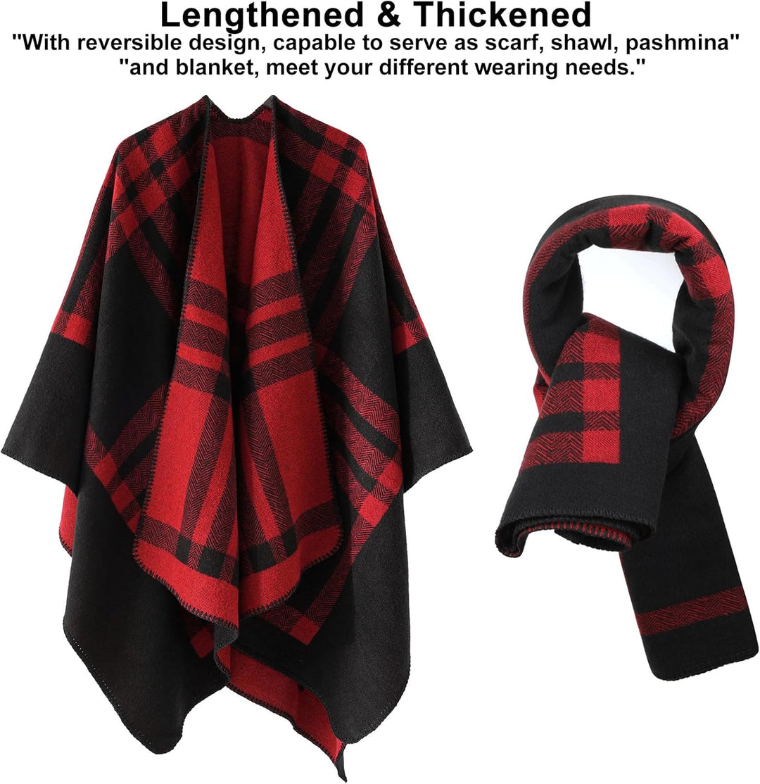 Poncho Damen Winter Warm Elegant Poncho Decke Poncho Cape Strick Poncho Mantel Winter Poncho Schal F