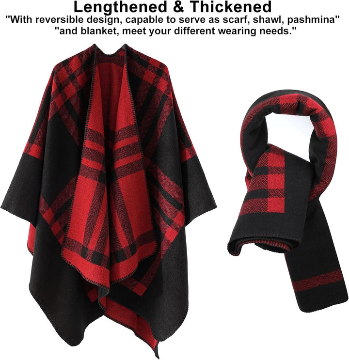 Poncho Damen Winter Warm Elegant Poncho Decke Poncho Cape Strick Poncho Mantel Winter Poncho Schal F