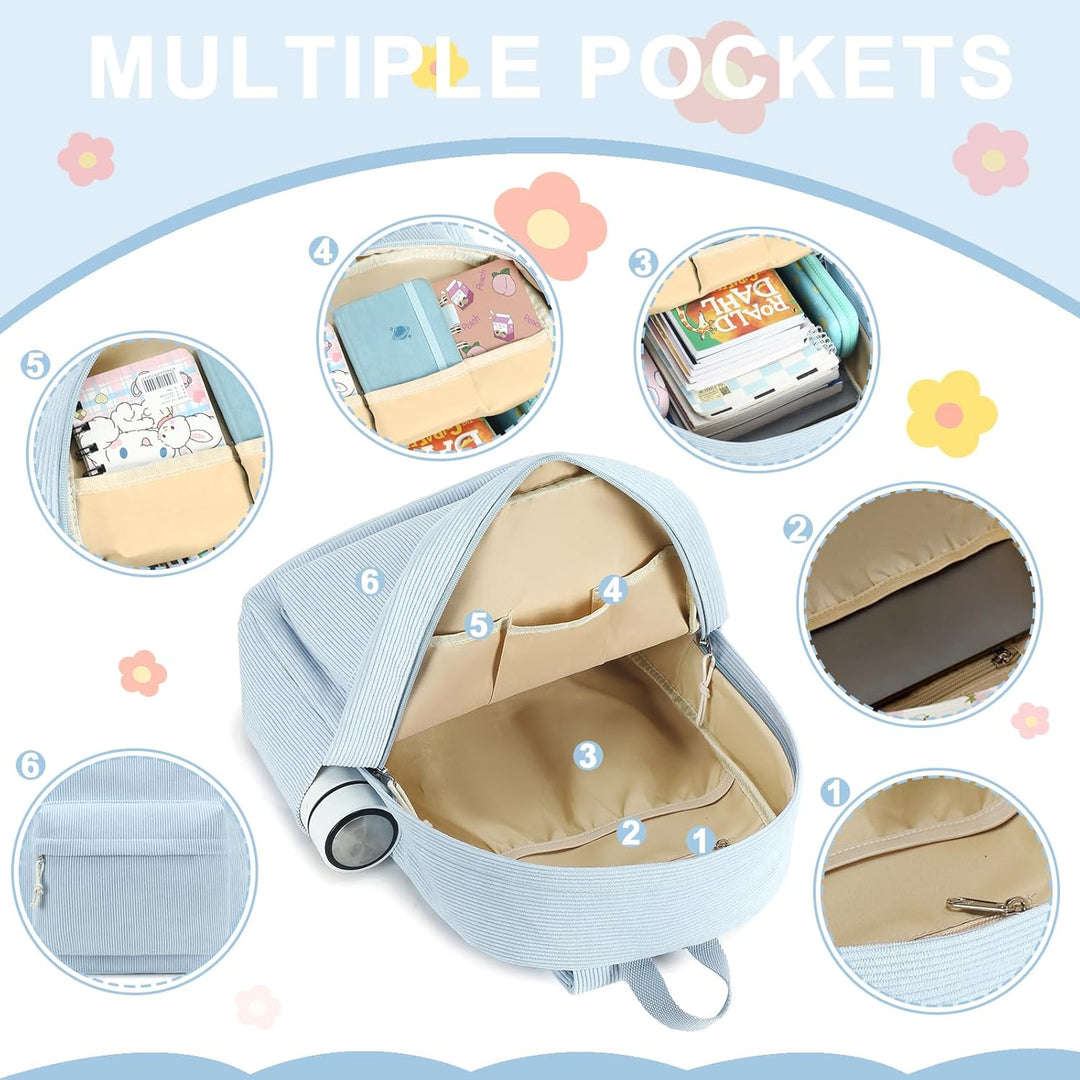 LOIDOU Rucksack für Teenager Mädchen Bookbags Kinderrucksack Kinder Schulrucksack mit Lunchpaket Fed