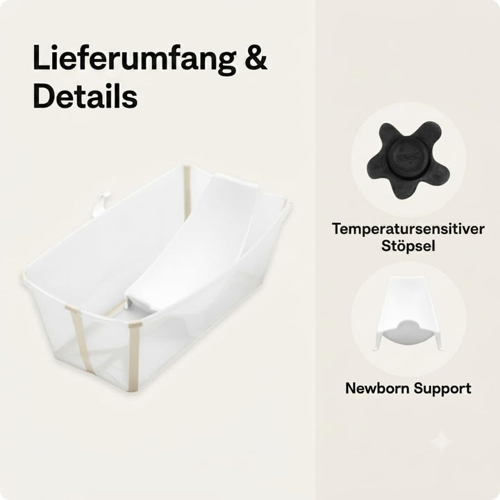 Stokke Flexi Bath (Sandy Beige) mit Newborn Support - Robust &amp; einfach zu verstauen - Bequem für zuh