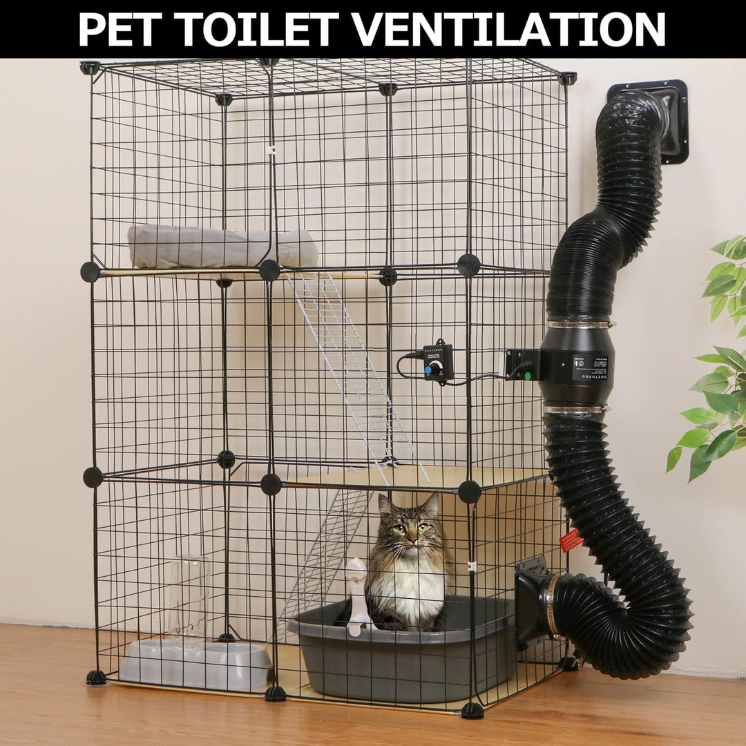 Rohrventilator 100mm Regelbar, 275m³/h Plastik Inline-Kanalventilator Abluftventilator Ideal Rohrlüf