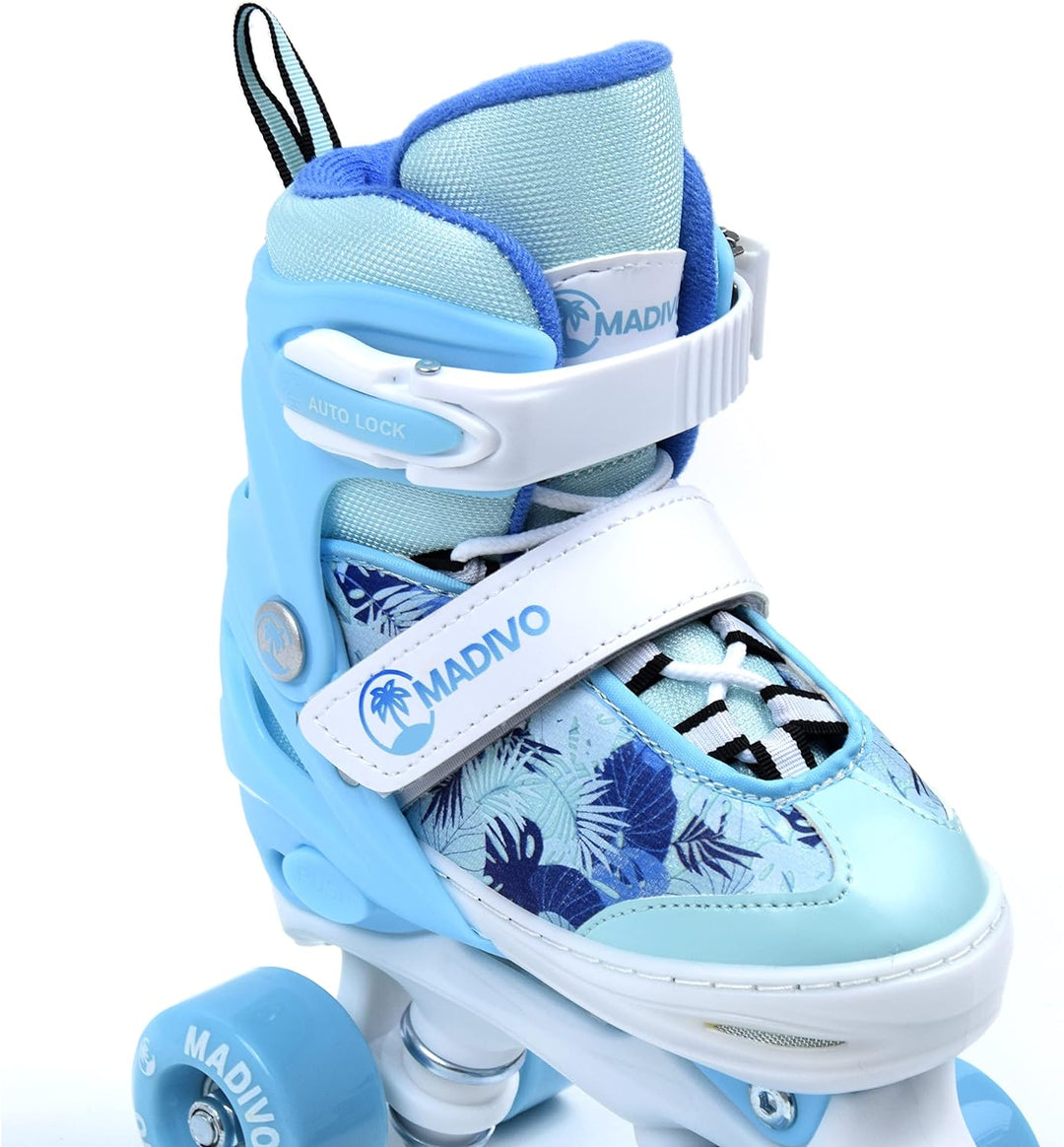 MADIVO Tropic Kinder Rollschuhe VERSTELLBAR | Ideal für Mädchen und Damen | Grössenverstellbare Roll