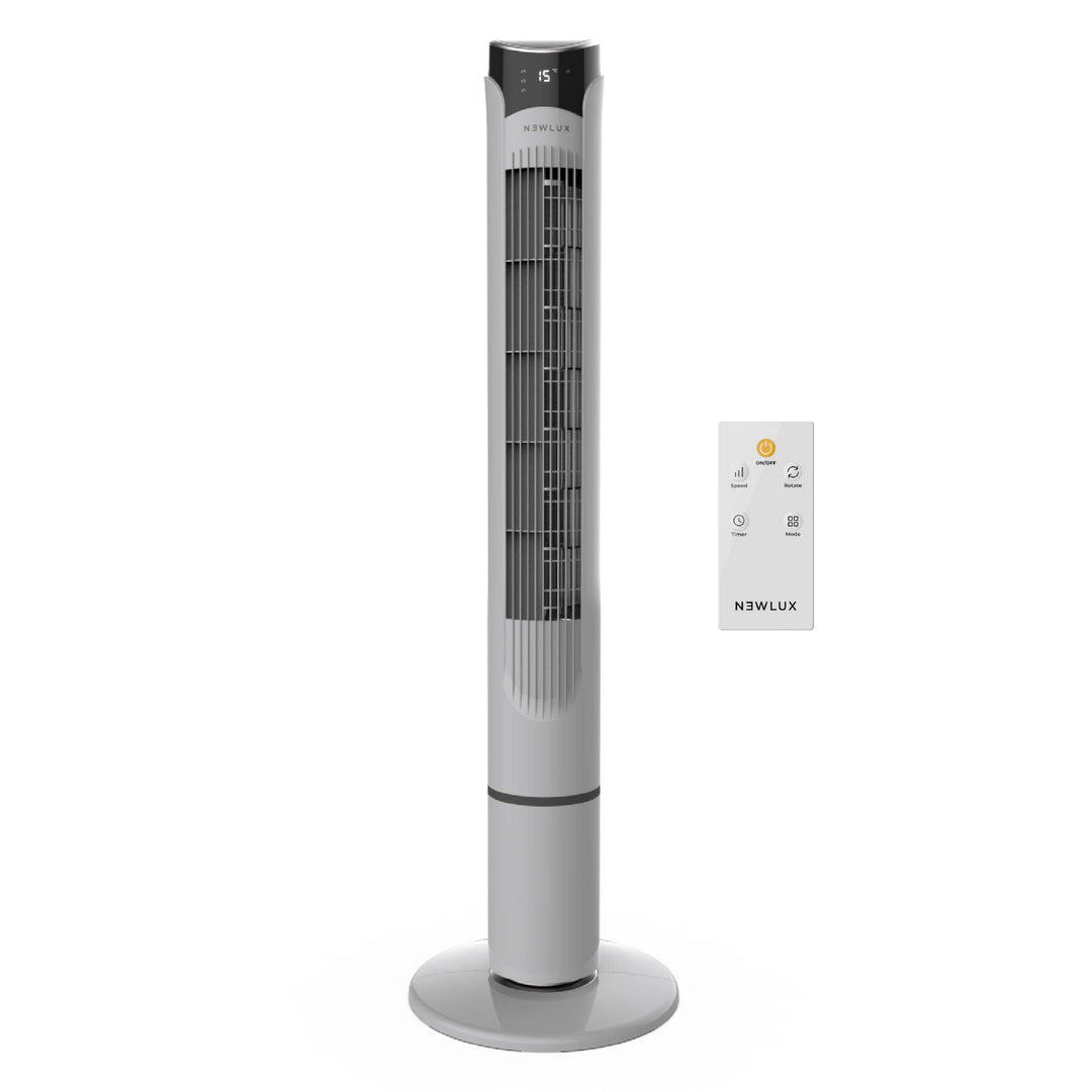 Newlux - Turmventilator ohne Flügel W130 (45 W) mit einer Höhe von 103,5 cm, 3 Stufen, 3 Modi, Oszil