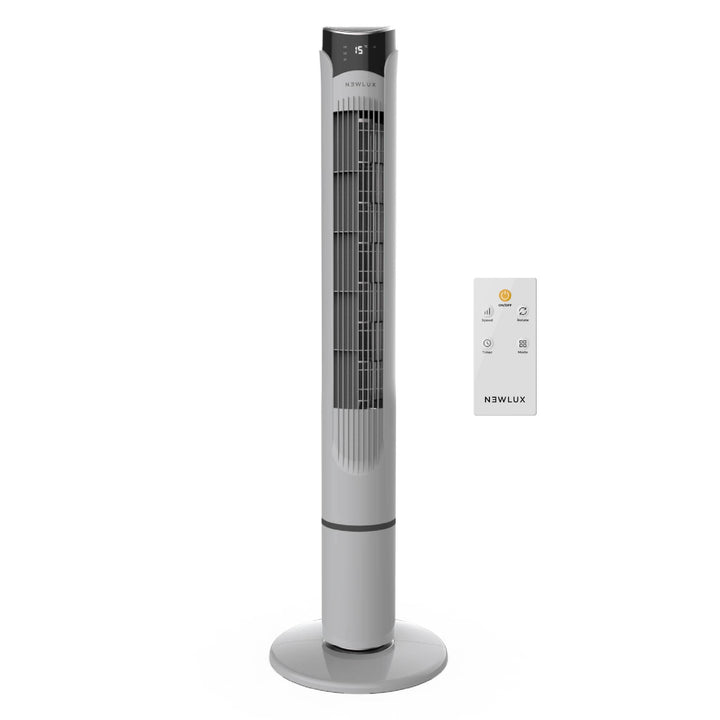 Newlux - Turmventilator ohne Flügel W130 (45 W) mit einer Höhe von 103,5 cm, 3 Stufen, 3 Modi, Oszil