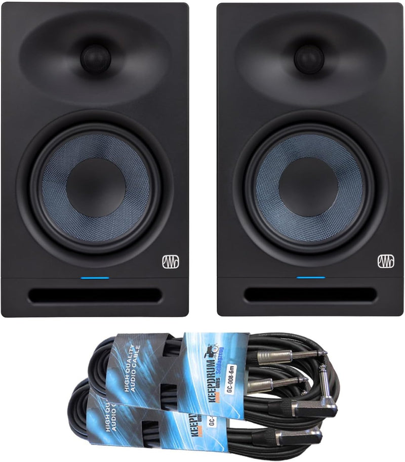 PreSonus Eris Studio 8 Aktive Monitor-Boxen 8" Lautsprecher 1 Paar + 2x keepdrum Klinkenkabel