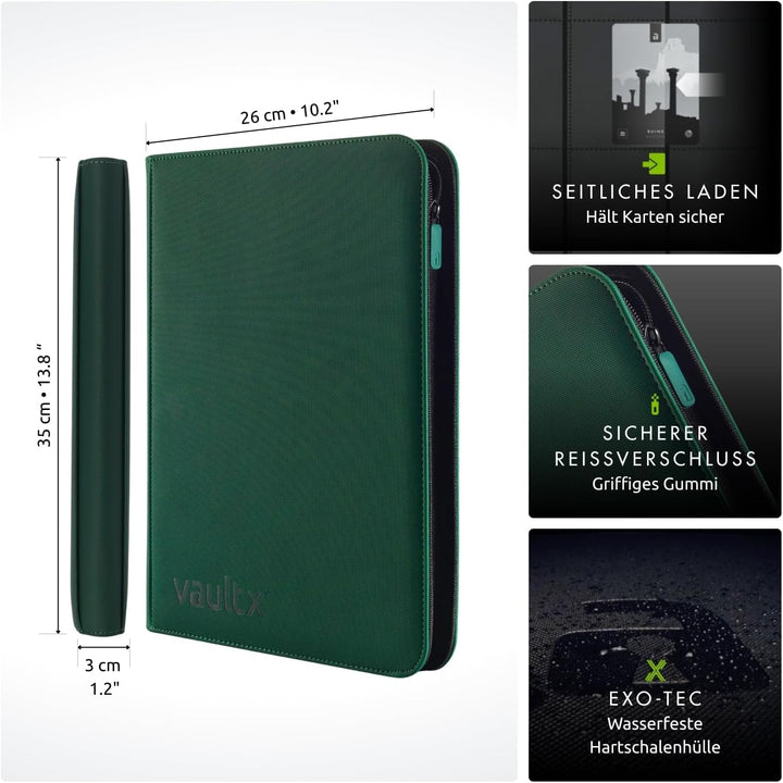 Vault X Premium eXo-Tec Zip Heftmappe - 9 Fächer Sammelkarten Trading Cards Mappe - 360 Fächer mit S
