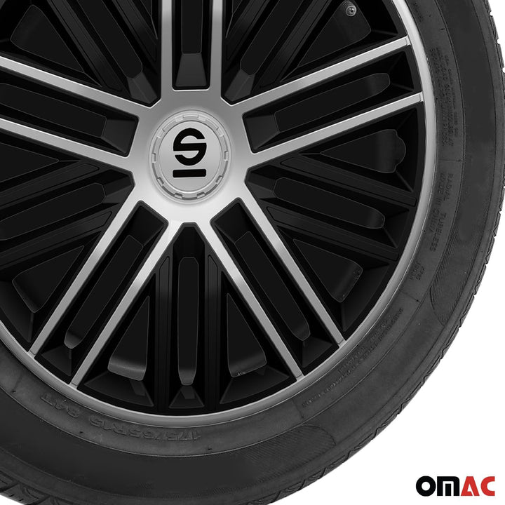 Sparco Radzierblenden Bergamo - 16-Zoll - Schwarz/Silber - Satz mit 4 Stück