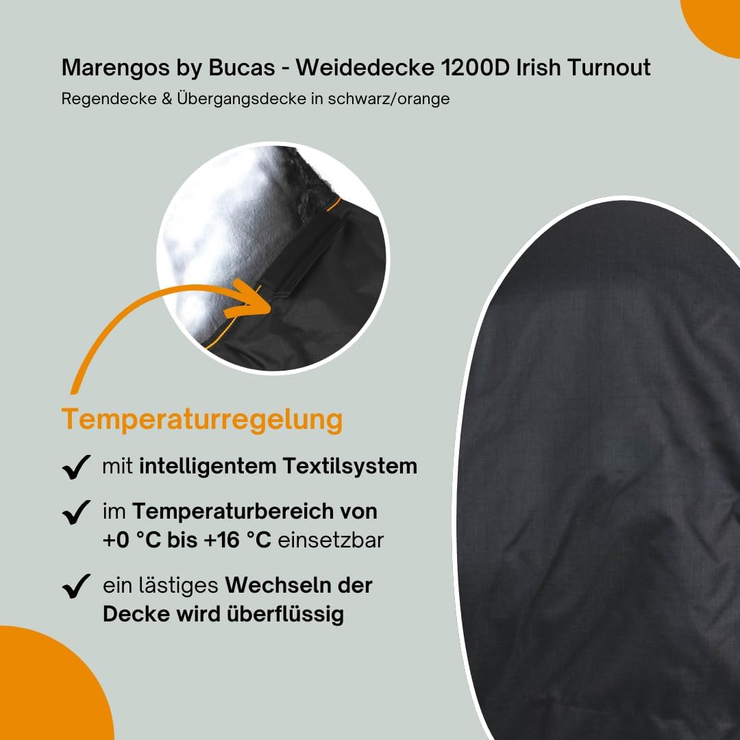 Marengos by Bucas - Winterdecke Weidedecke 1200D Irish Turnout mit 50g, 100g, 200g oder ohne Füllung