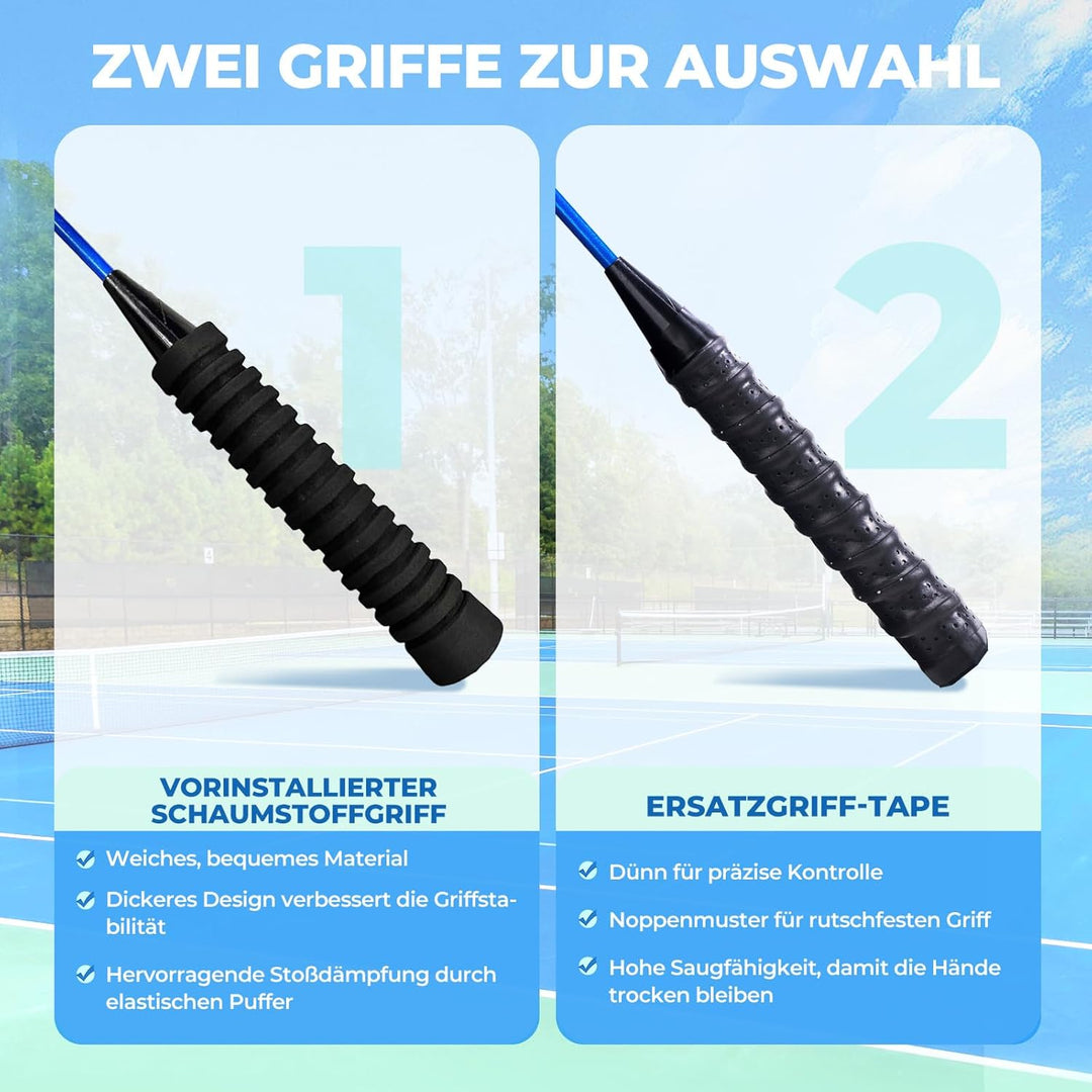HIRALIY Badminton Schläger für Spiele im Freien, leichtes Federball 4er-Set für Kinder & Erwachsene