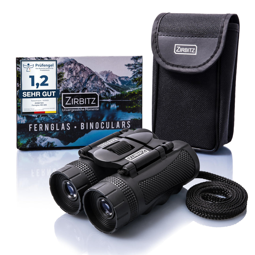 ZIRBITZ® HD Fernglas - Kleines und kompaktes Fernglas im Taschenformat für Wandern, Vogelbeobachtung