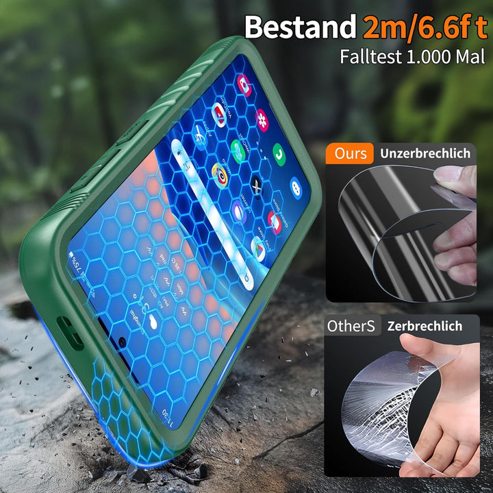 Cozycase TOP Militärschutz 360 Hülle Für Samsung Galaxy S24, Grün | Outdoor Panzerhülle Full Armor C