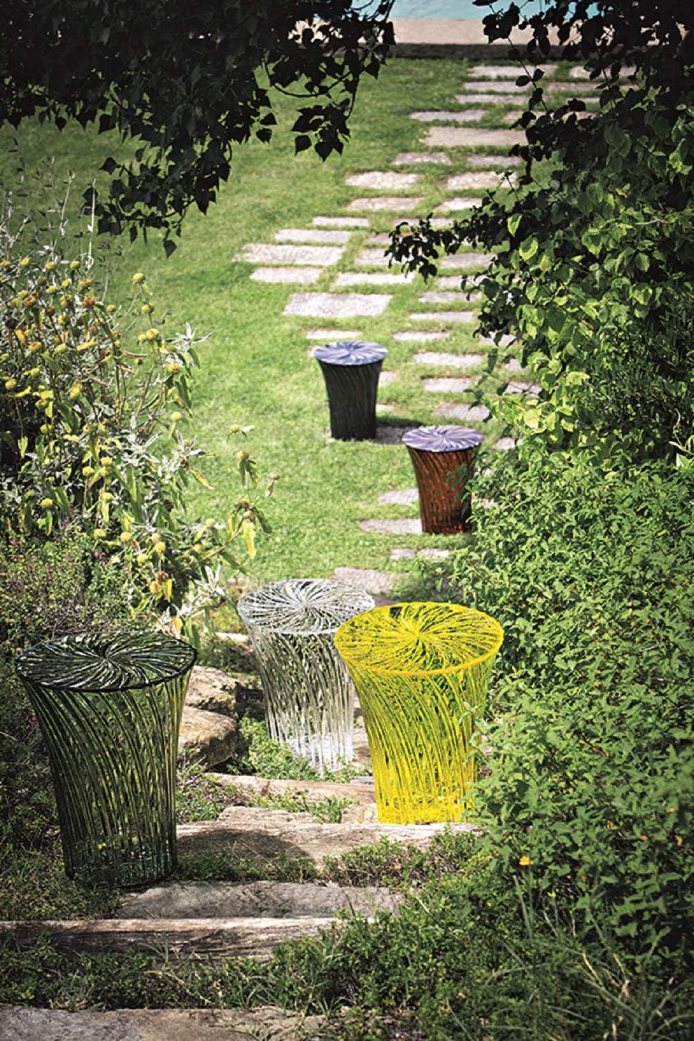 Kartell Sparkle, Bambus, crystal, 38 x 44 x 38 cm Sgabello Cristallo, Sgabello Cristallo