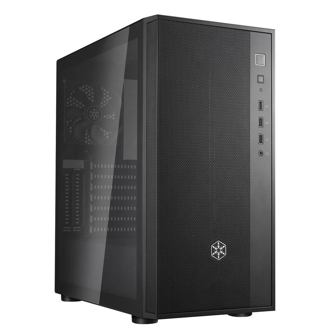 Silverstone FARA R1 V2- FARA R1-V2 Tower ATX Computer Gehäuse, Mesh Front Panel, Seitenteil aus gehä