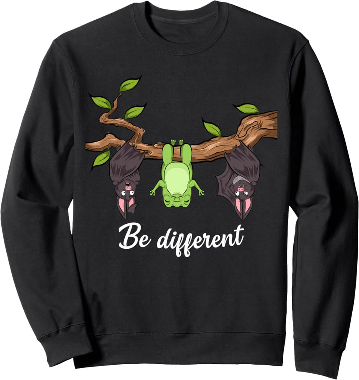 Fledermäuse und Frosch Shirt lustiges Be Different Sweatshirt