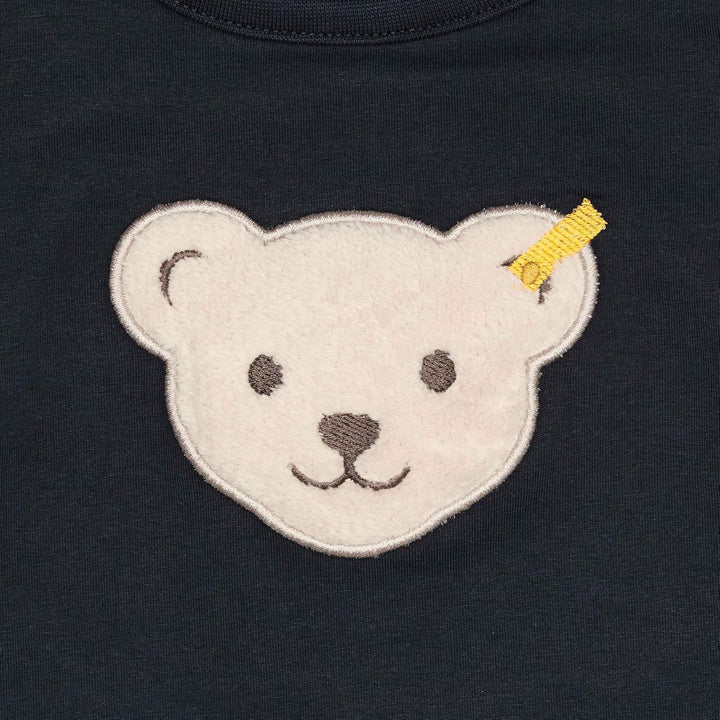 Steiff Unisex Kinder T Langarm Teddykopf mit Squeezer Shirt 92 Steiff Navy, 92 Steiff Navy