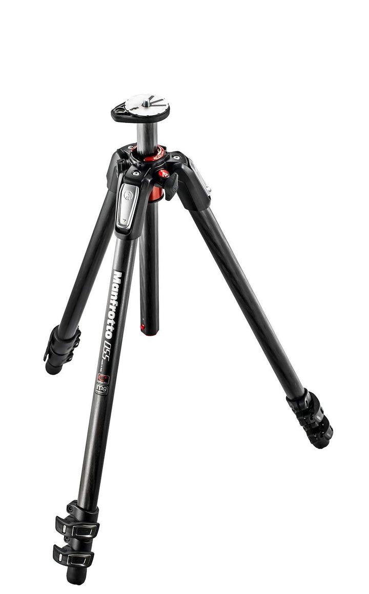Manfrotto 055XPRO Carbon-Stativ mit 3 Segmenten – Leichtes Reise-Stativ für DSLR & spiegellose Kamer