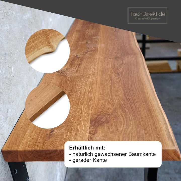 MyTimber® Waschtischplatte aus Eiche Massivholz | 4cm Starke Eichenbohlen | Ideal für Aufsatzwaschbe