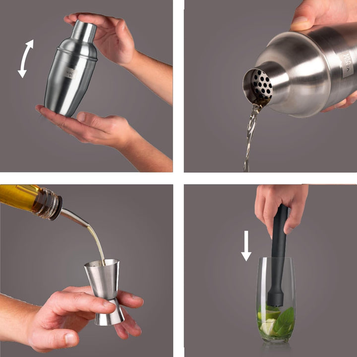 Vacu Vin Cocktail Set - 3 wesentliche Werkzeuge für das Bartender-Set - Mixologen und Home-Bar-Enthu