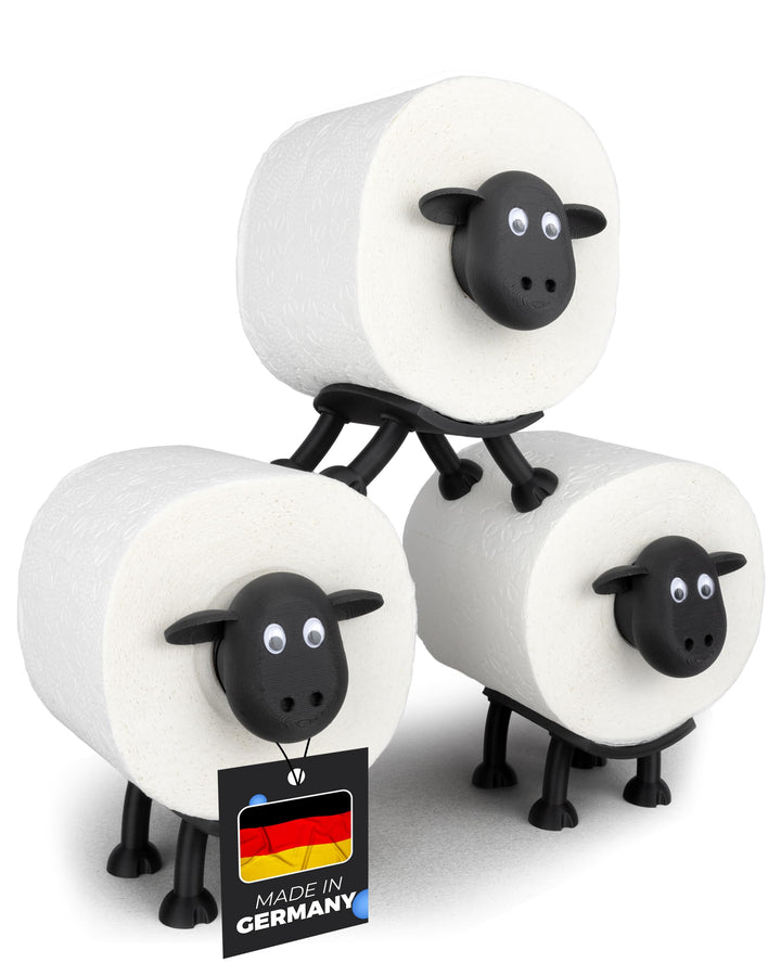 LAYERSMITH® Schaf Toilettenpapierhalter 3er [DAS ORIGINAL] Stapelbar für 42mm Rollen - Perfekt als D