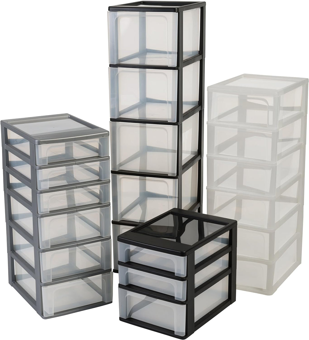 Iris Ohyama, Schubladenschrank, Schubladencontainer, 10 Schubladen mit 4 L, Format A4, durchsichtige