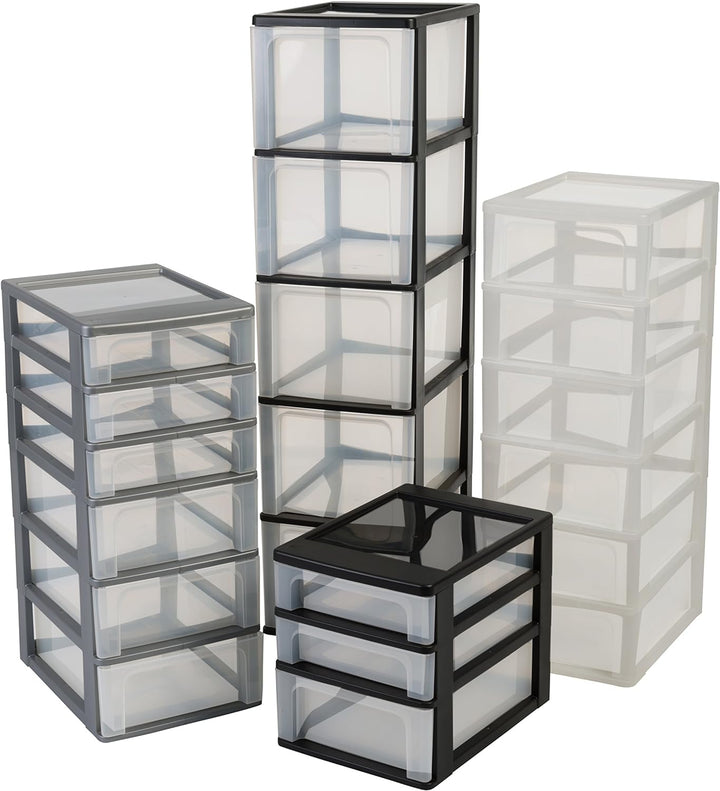 Iris Ohyama, Schubladenschrank, Schubladencontainer, 10 Schubladen mit 4 L, Format A4, durchsichtige