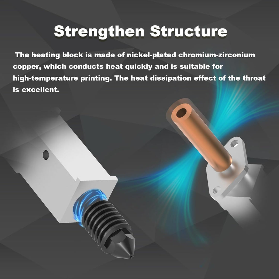 IdeaFormer Neues Upgrade Hotend aus Ganzmetall für Bambulab, Hochtemperatur Extruder Hotend mit Sili