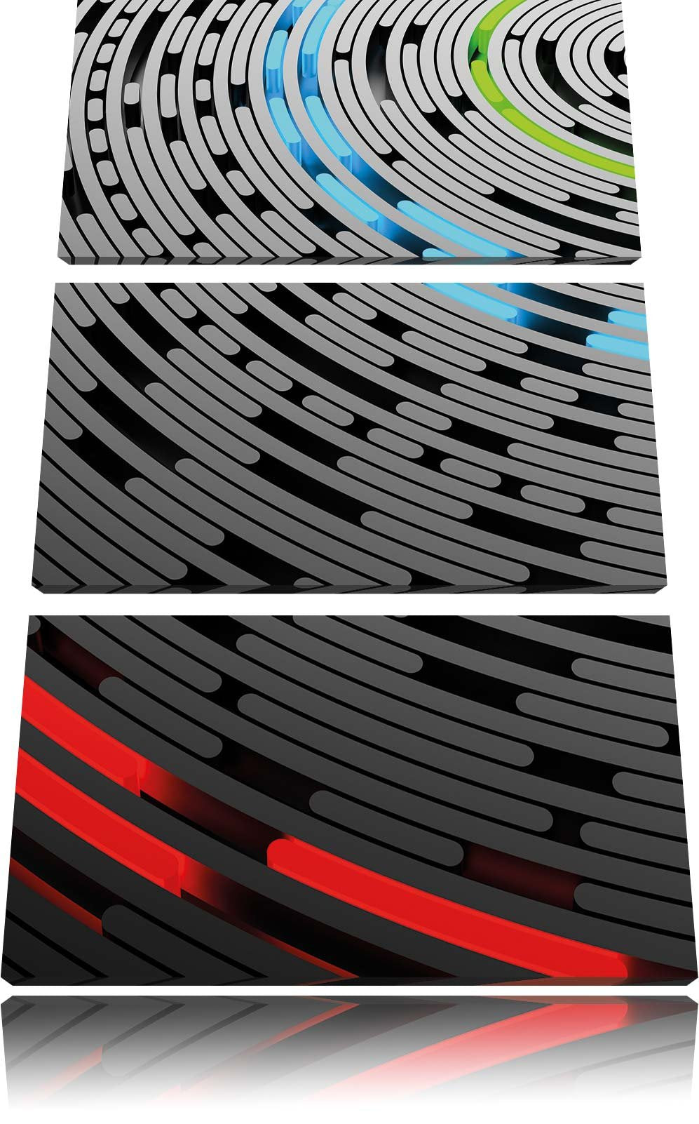 Pixxprint Abstrakte Schallplatte Love Music als Leinwandbild/Grösse: 3 Teilig (120x80) cm/Wandbild/K