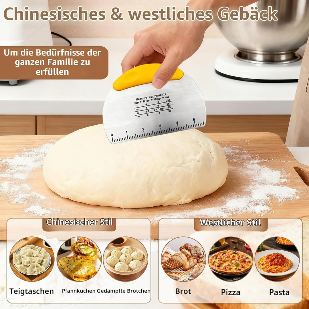 Edelstahl-Teigknetmaschine, 7L Grossvolumige Knetmaschine zum Backen mit thermostatischer Gärfunktio