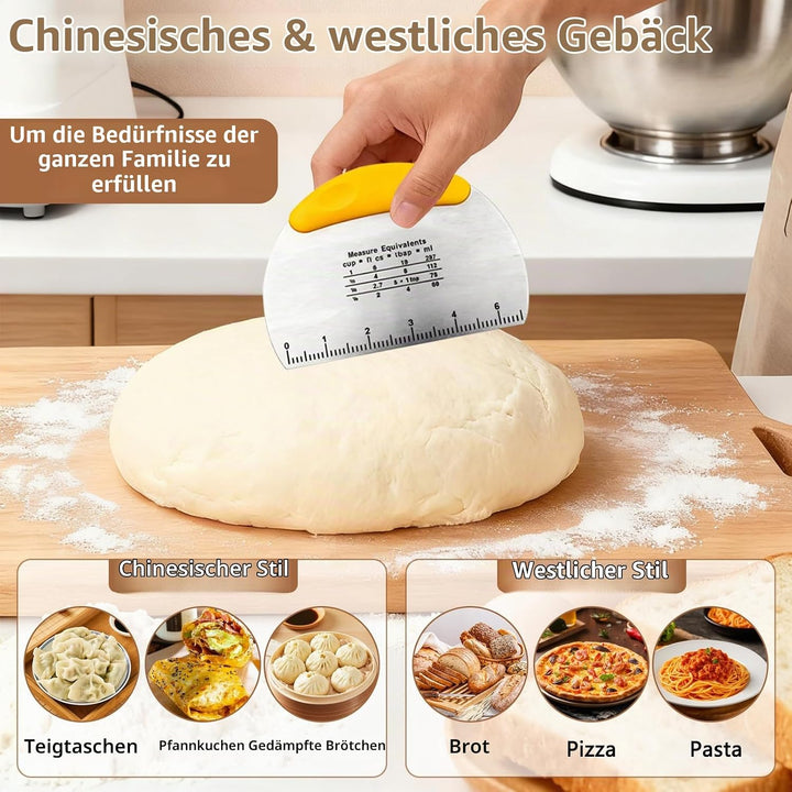 Edelstahl-Teigknetmaschine, 7L Grossvolumige Knetmaschine zum Backen mit thermostatischer Gärfunktio