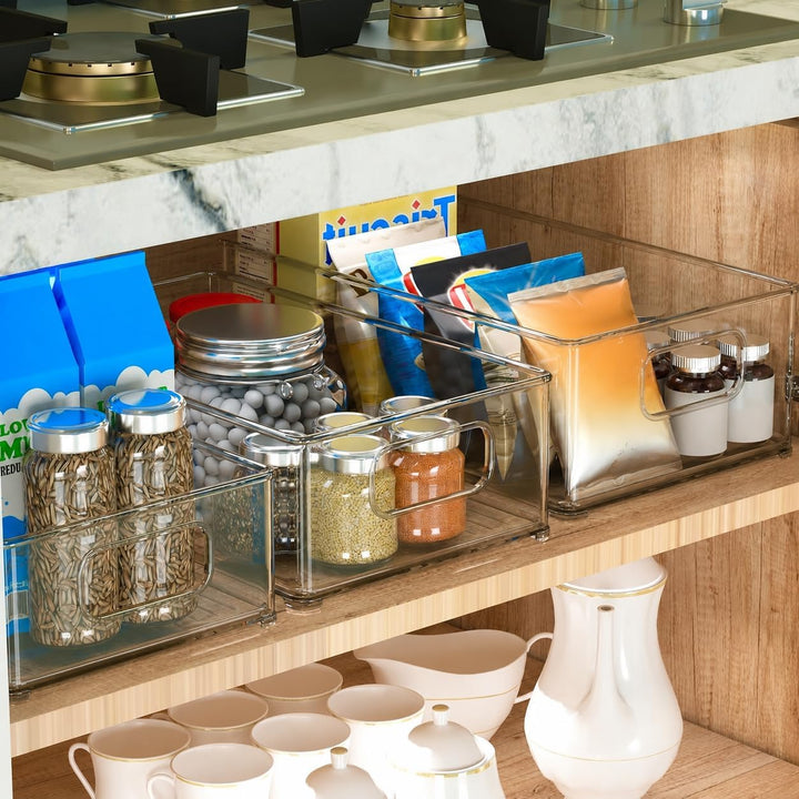 Set mit 8 spülmaschinenfesten, stapelbaren Kühlschrank-Organizern – transparente Kühlschrank-Aufbewa