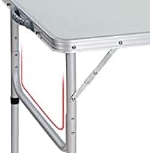 Zusammenklappbarer Camping-Picknicktisch aus Aluminium, 90 x 60 x 67 cm 90 x 60 x 37/67 cm (2 Height