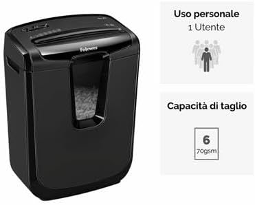 Fellowes Powershred LX25 Aktenvernichter für Partikelschnitt, Schwarz