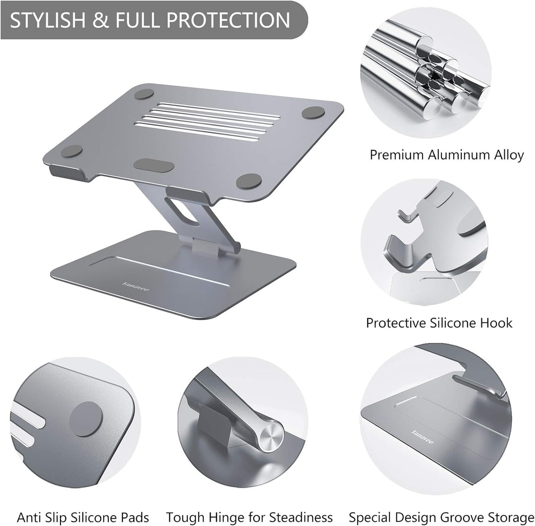 Yanavee Laptop Ständer, Premium Aluminium Laptop Computer Ständer Höhenverstellbar, Ergonomisch Note