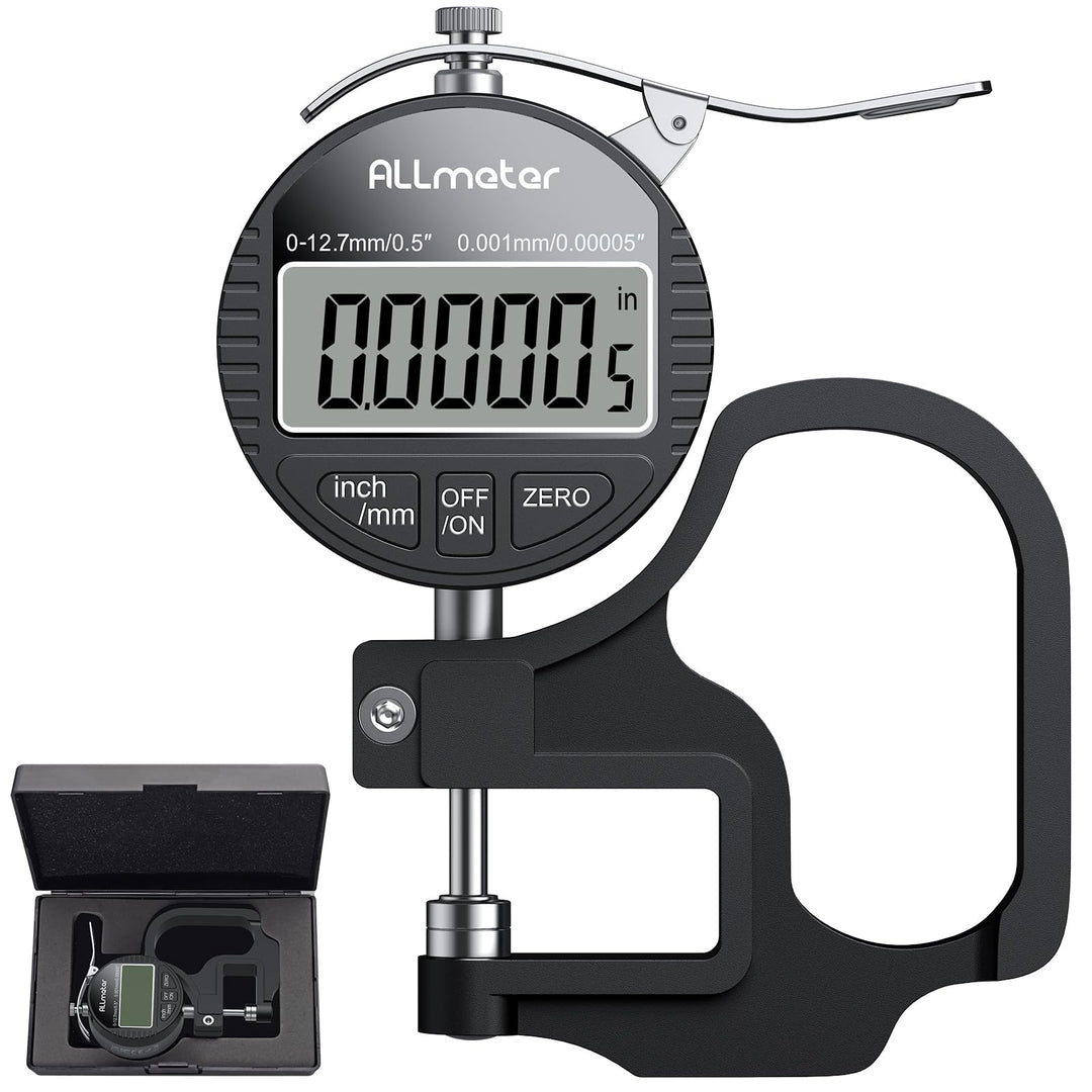 Digitales Dickenmessgerät 0-12,7mm, 0,001mm/0,00005'' Präzisions-LCD Messgerät für Leder, Papier, St