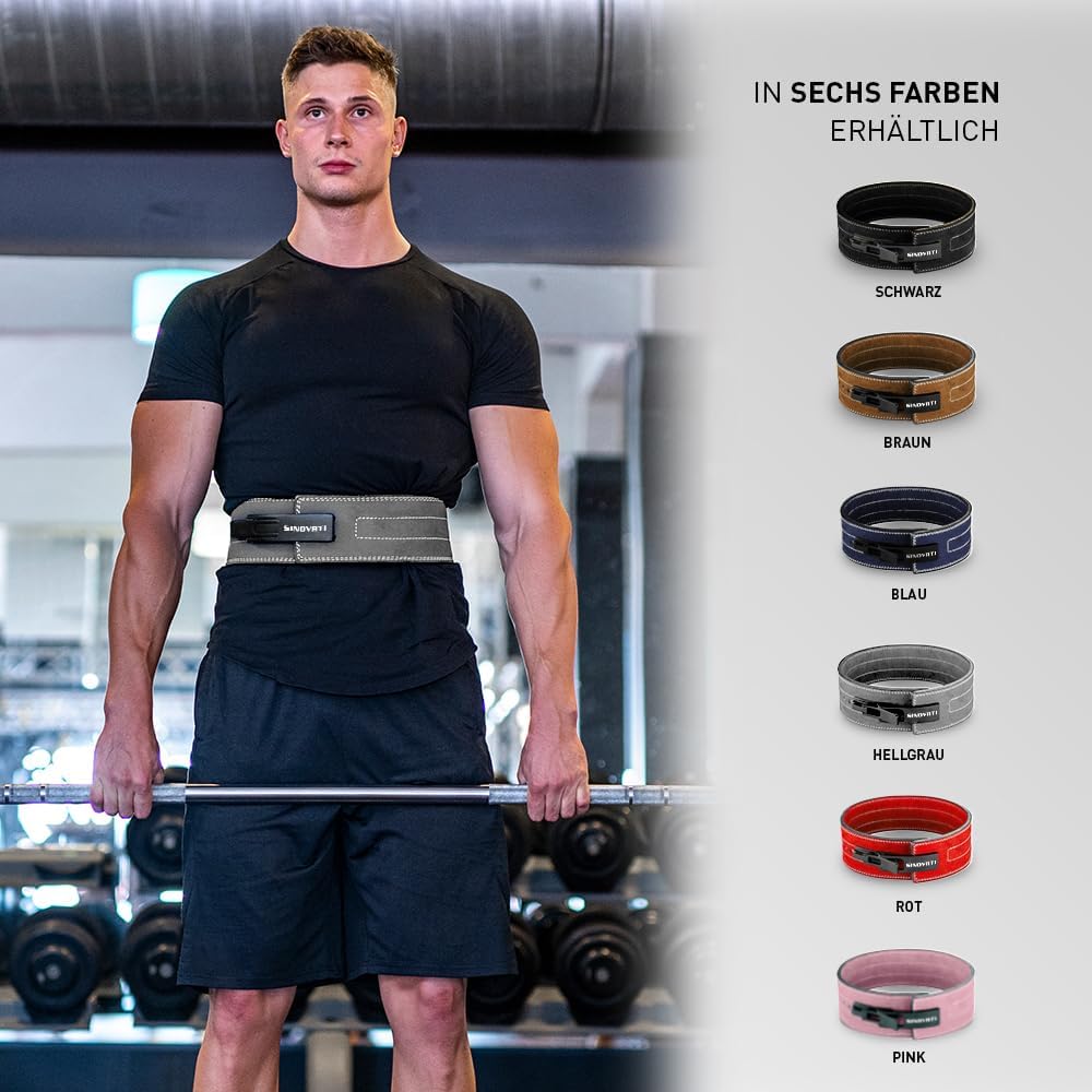 SINOVATI Premium Gewichthebergürtel KDK Gürtel aus Rindsleder mit Schnalle, Weightlifting Lever Belt