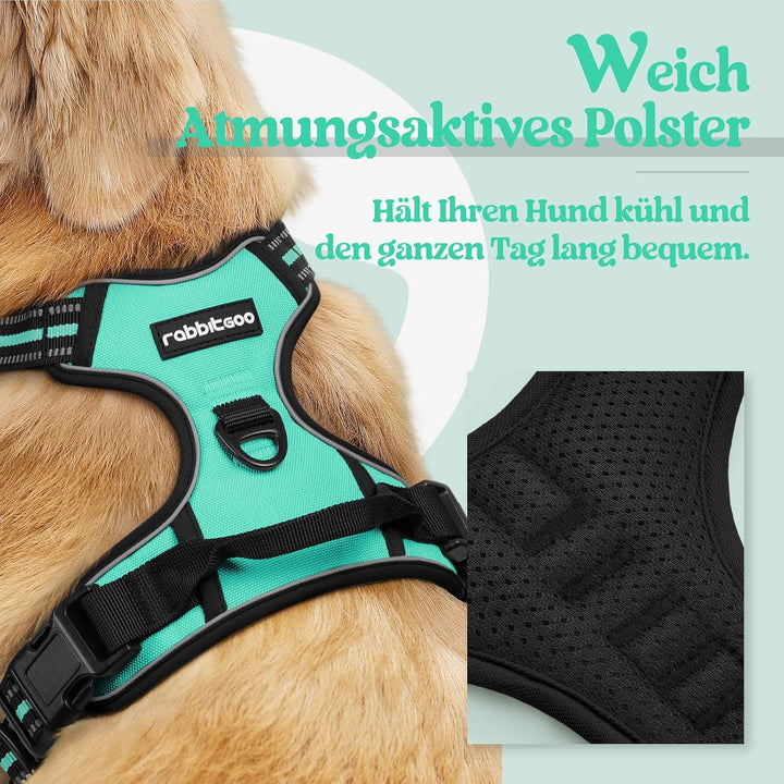 rabbitgoo Hundegeschirr Mittelgrosse Hunde Anti Zug Geschirr Hund mit Kontrolle No Pull Verstellbar