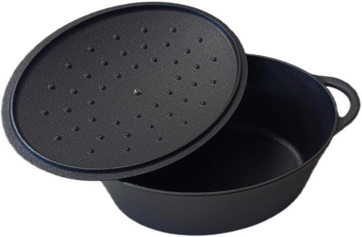 KRAFT&amp;DELE KD4246 Gusseisen Bräter 6,4 L 33 cm Schmortopf Dutch Oven mit Deckel für Induktion, Backo