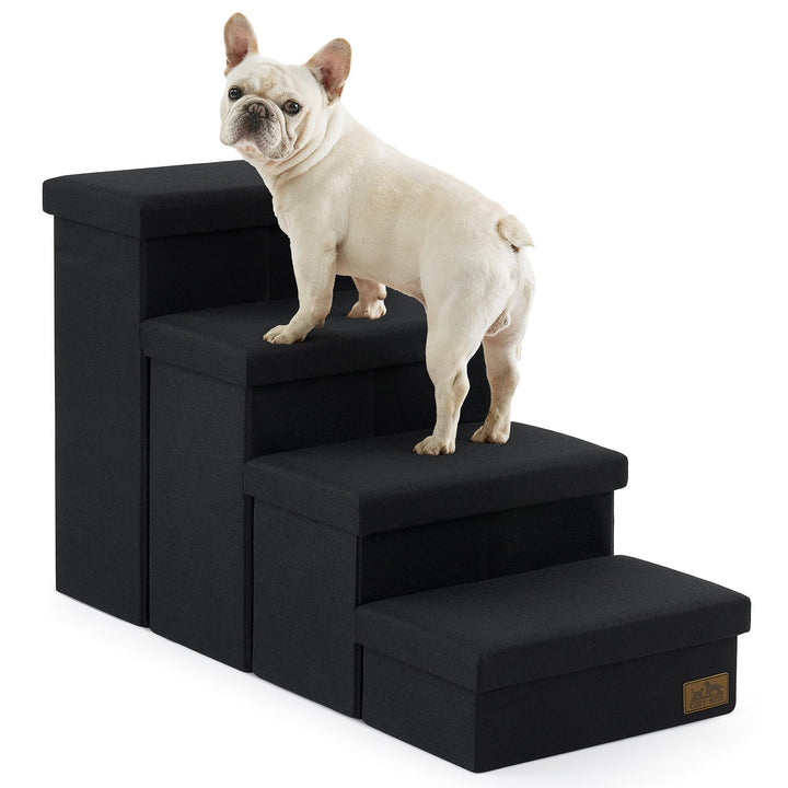 Hundetreppe für Kleine Hunde mit Stauraum, Breite Haustiertreppe Faltbare für Bett und Couch, Hunder