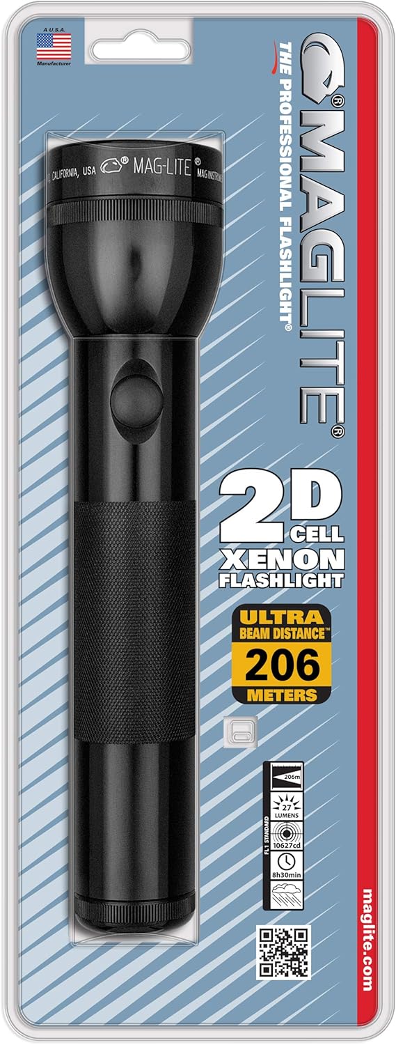 MAGLITE MAGLITE Xenon-Lampe 2D Taschenlampe schwarz Schwarz 25 cm, Schwarz 25 cm
