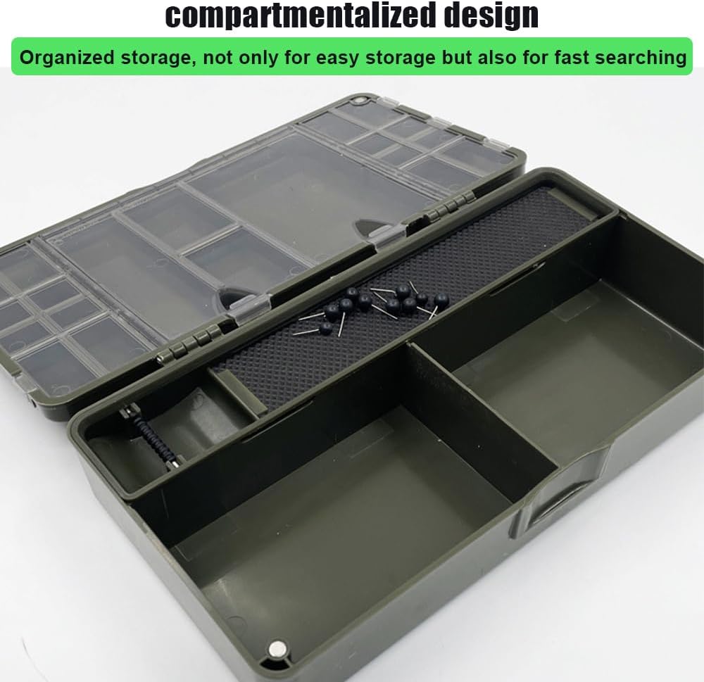 Tackle Box, Angelgerätebox, Flach Köderbox mit Magnetischer Deckelschnalle, Trennwänden und herausne