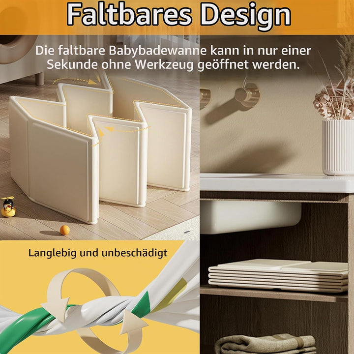 Faltbare Badewanne, Grosse Kinderbadewanne Kleinkindbadewanne Faltbarer Babypte Badewanne Integriert
