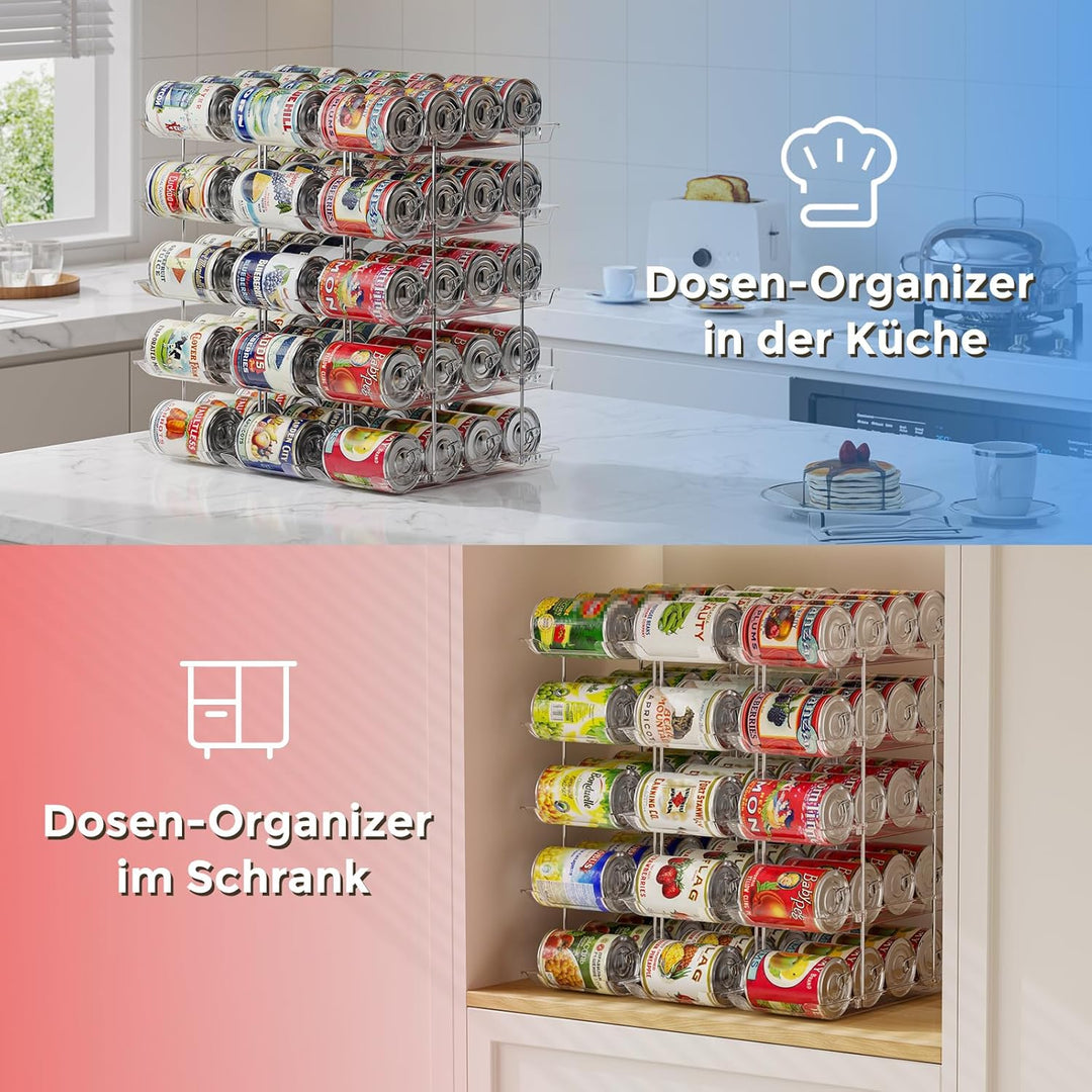 Stapelbarer Dosenhalter mit 5 Ebenen für die Vorratskammer, Konservenhalter für den Kühlschrank, für