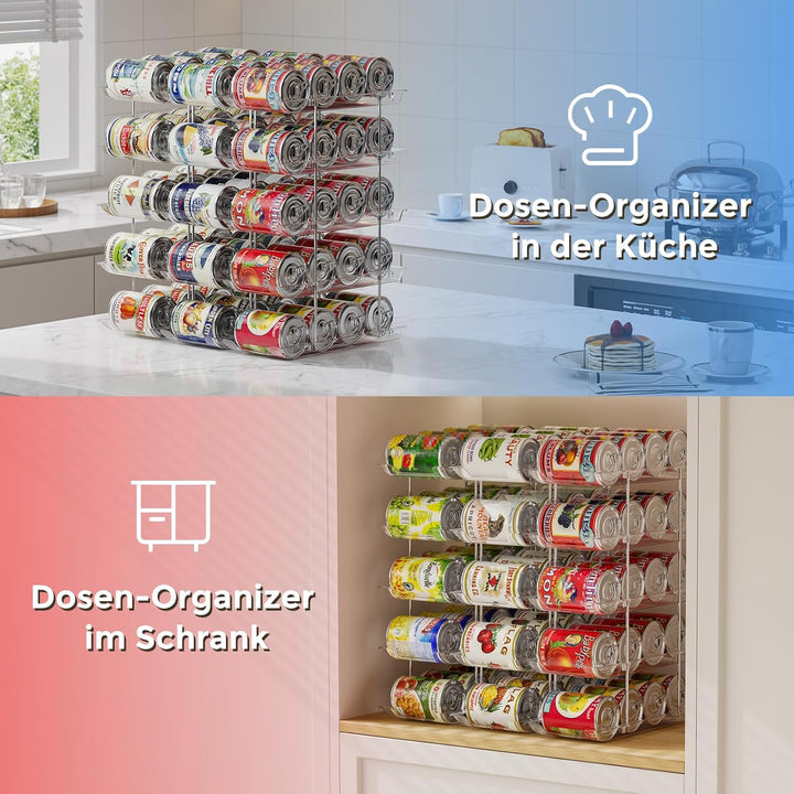 Stapelbarer Dosenhalter mit 5 Ebenen für die Vorratskammer, Konservenhalter für den Kühlschrank, für