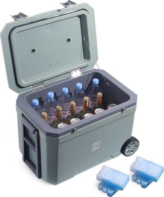 Brisby Kühlbox Camping - 45L, Kühlbox ohne Strom, inkl. 4 Dicke Kühlelemente, 3 Tage kühle Isolation