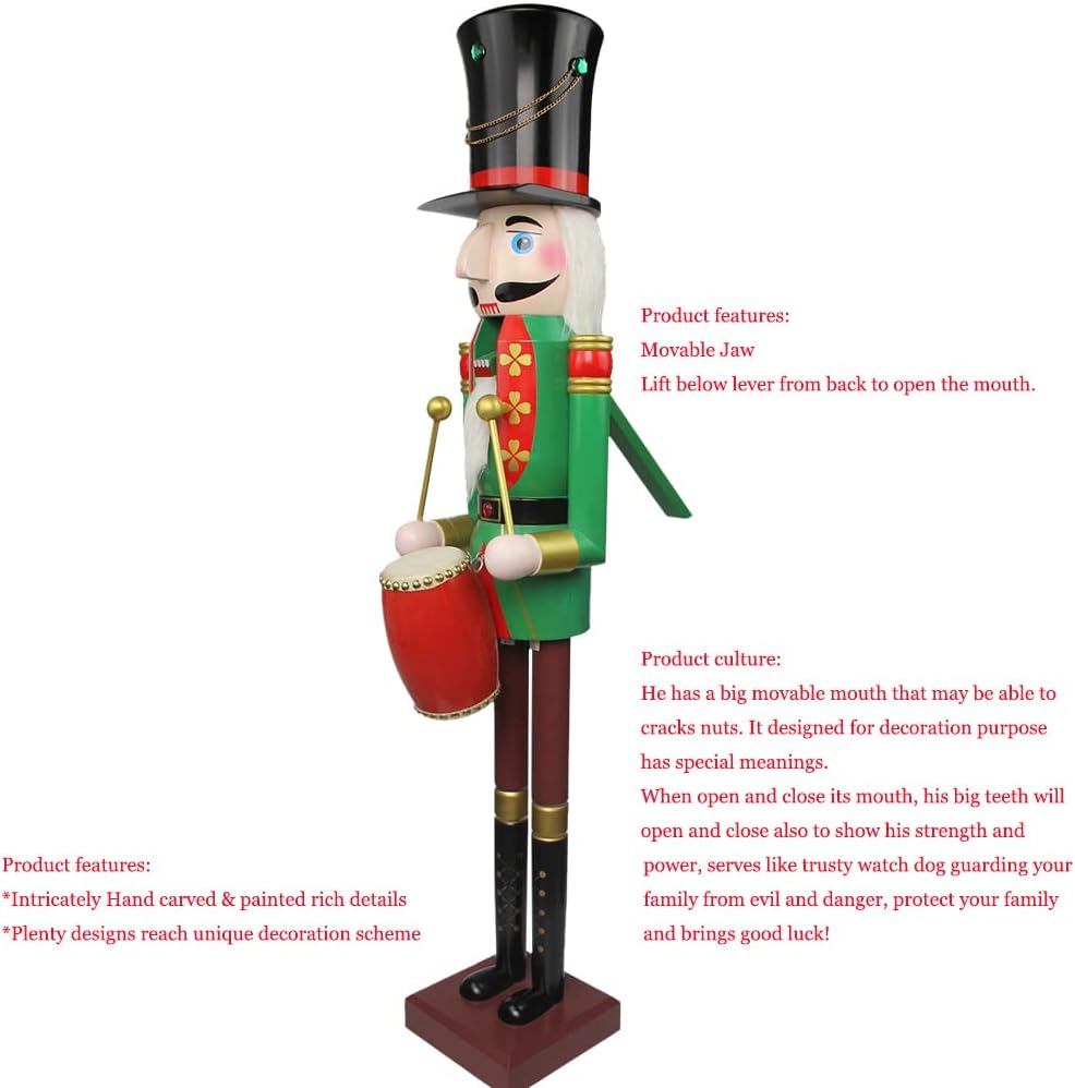 CDL 120 cm hoch lebensgross Grosse/Giant Weihnachten Holz Nussknacker Soldat Drummer Ornament auf St