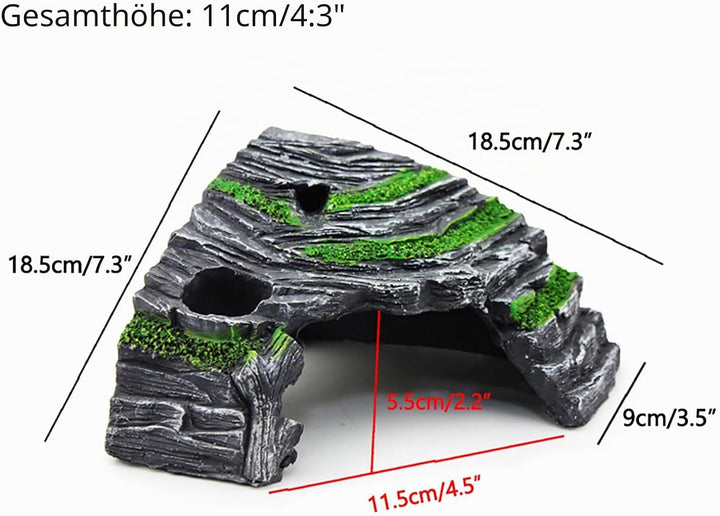 OMEM Reptilienbox Unterschlupf Terrarium Versteck Höhlen Schildkröte Rampe Basking Platform Habitat