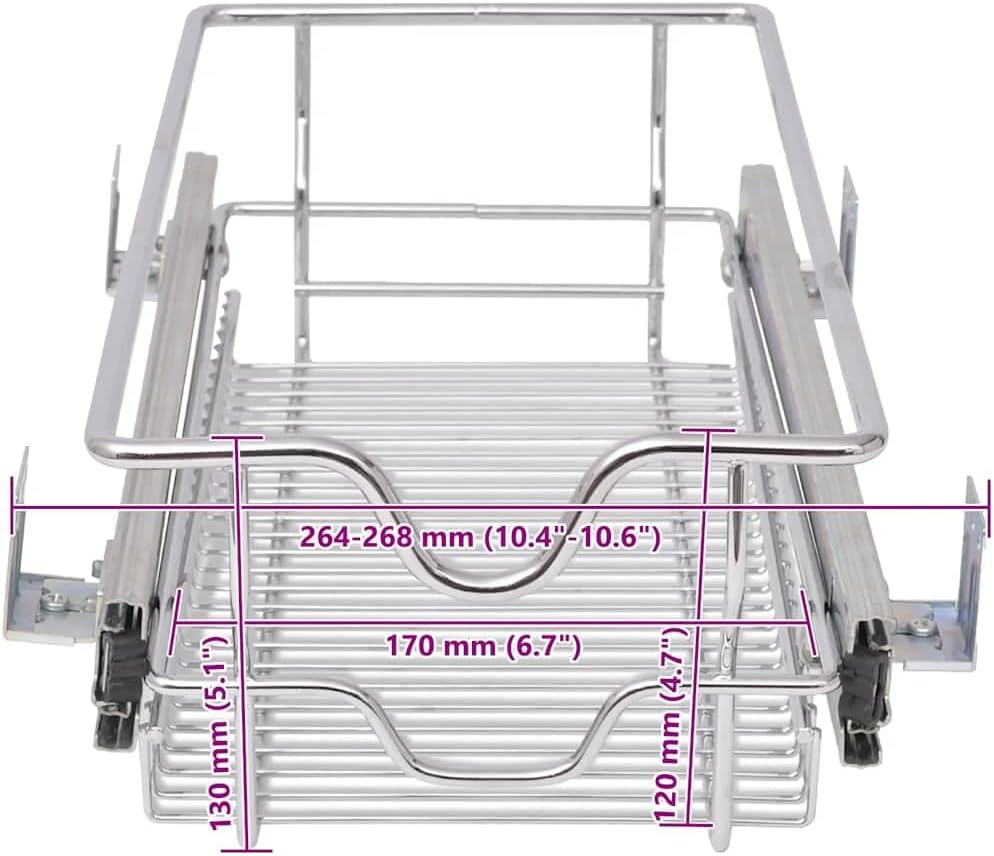 vidaXL 2X Einbauschublade 30cm Korbauszug Schrankauszug Teleskopschublade 300 mm, 300 mm