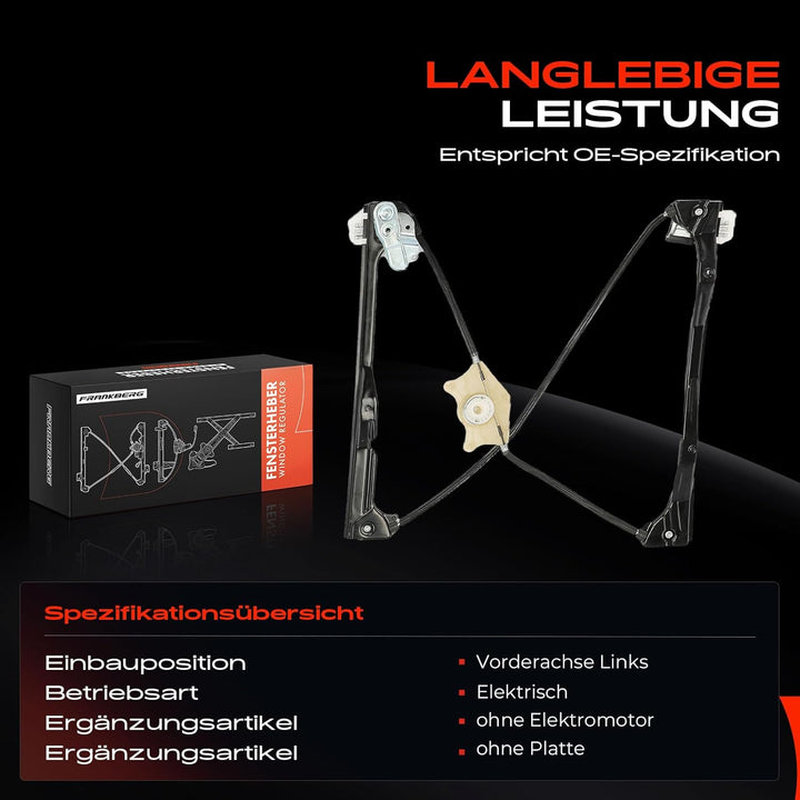 Frankberg Fensterheber Vorne Links Kompatibel mit T-o-u-r-a-n 1T1, 1T2 1T3 Alle Motoren MPV 2003-201